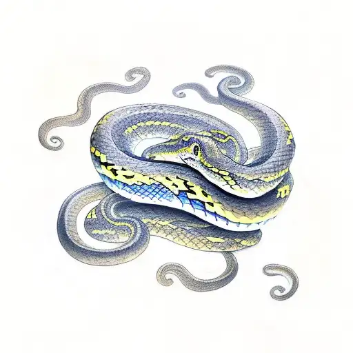 A Snake Transforming Into Clouds