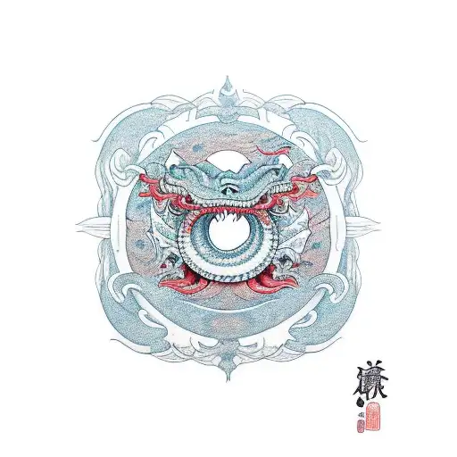 2D Ouroboros Dragon Circle Moderate Detail