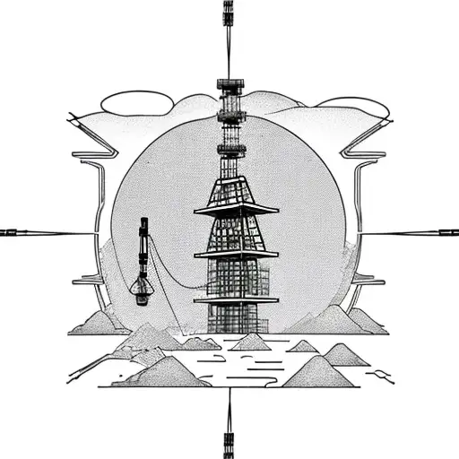 Tower Crane With A Construction Site In The Background