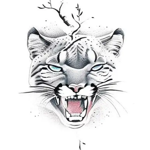 A Puma Full Body Climbing On A Tree Branch