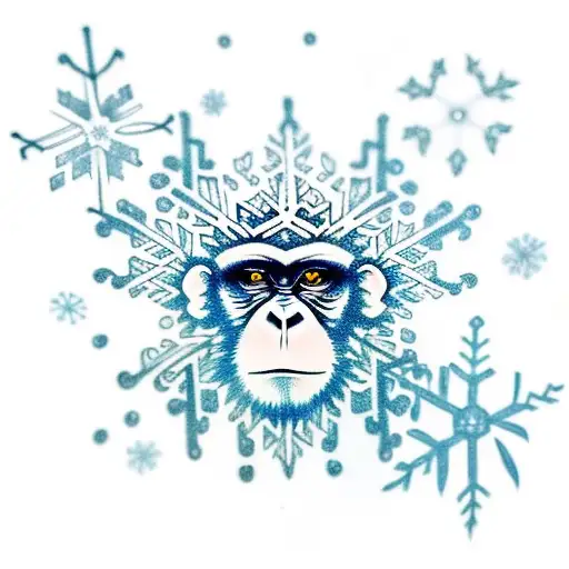Monkey With A Snowflake In The Eye