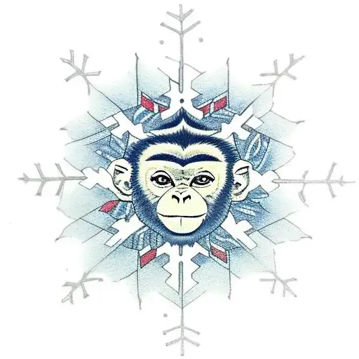 Monkey With A Snowflake In The Eyes