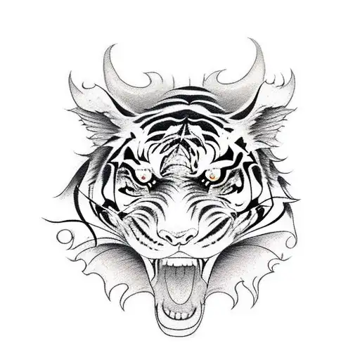 A Tiger And A Devil Huging And The Number 29