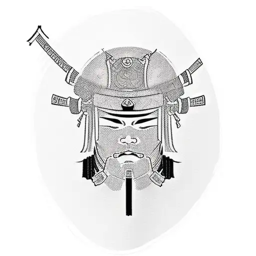 A Minimalist Tattoo Of A Japanese Samurai Warrior With Pixelated Elements From A Favorite Video Game Tattoo