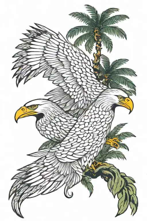 The Salahdin Eagel Ober The Ishtar Star Ober Palms As Rivers