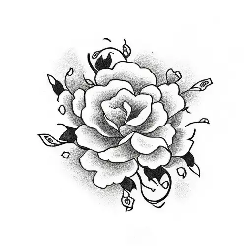 A Traditional Style Floral Design With 'Ayden' Integrated Into The Petals