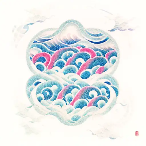 Ocean Wave Inside Paper Crane