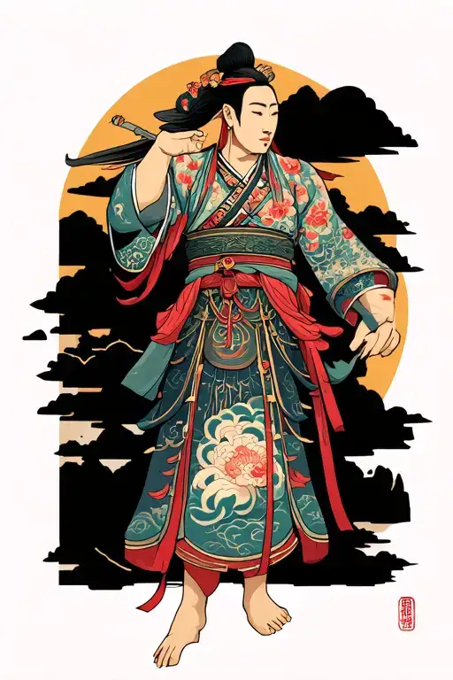 An Arm Sleeve Depiction Of The Story 'The Journey To The West'