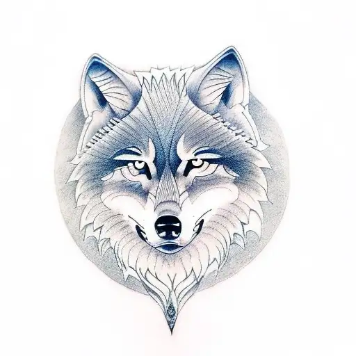 Wolf With Younger Furthark Writing Around It Saying Be Better Be Stronger