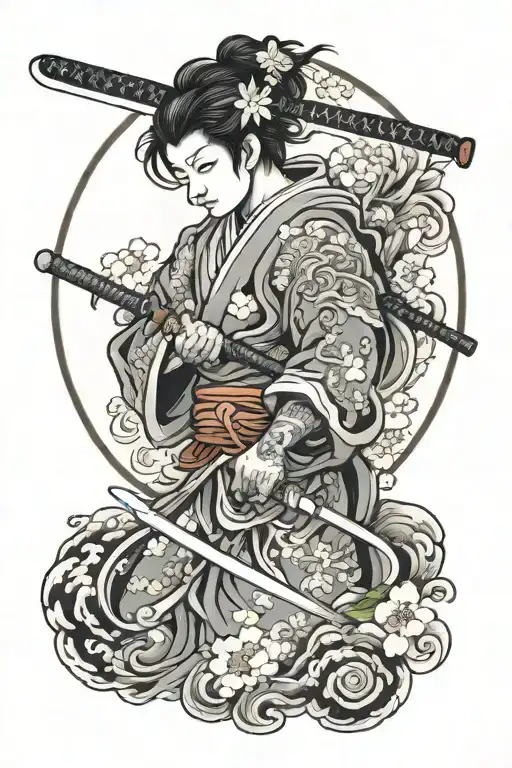 Japanese Guardian Angel Holding A Sword