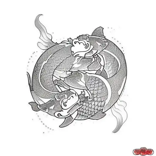 Leg Sleeve With Koi And Water