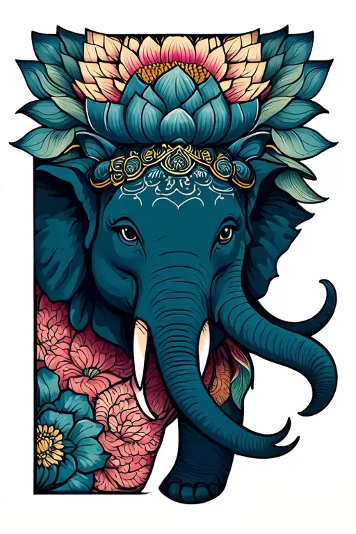Lotus Elephant Mandala