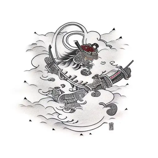 Samurai Swords With Clouds