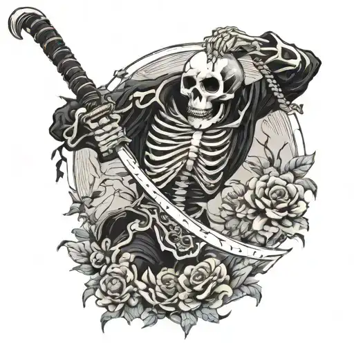 Skeleton Hold Scythe