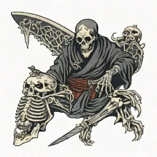 Skeleton With Reaper Holding