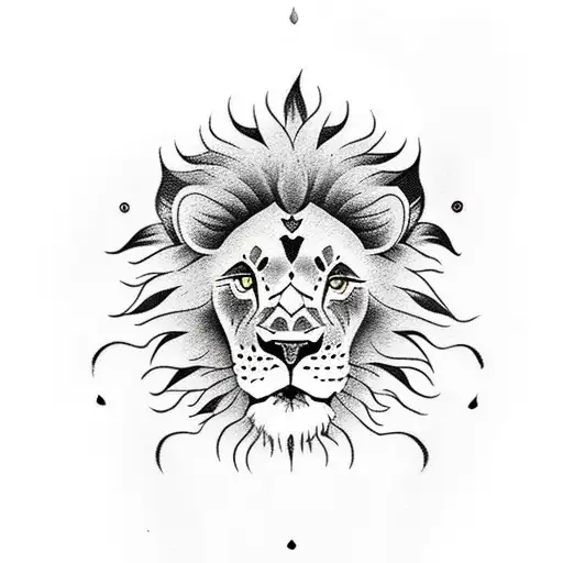 Lion Hand Tattoo With Glowing Eyes