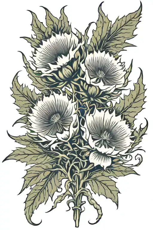 Scottish Thistle Tied Together