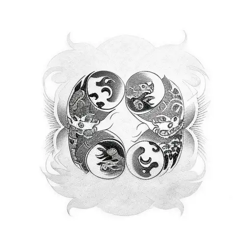 Black Cat White Fish Yin Yang