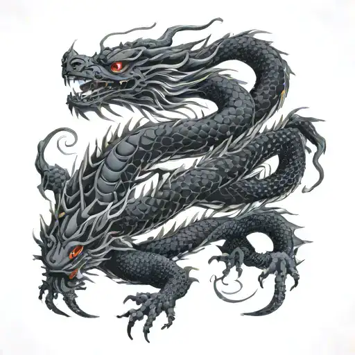 Black Dragon Coiled