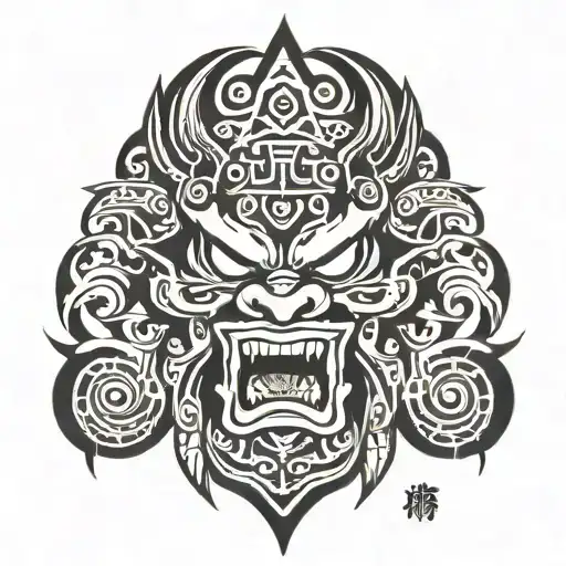 Tribal Symbols With Evil Symbols