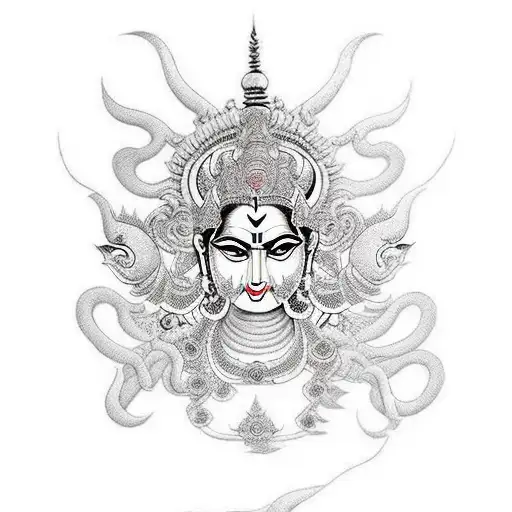 Hindu Goddess Kali In Her Fierce Form