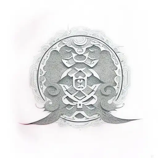 A Combination Of Naruto Shippuuden And Tai Chi Symbols