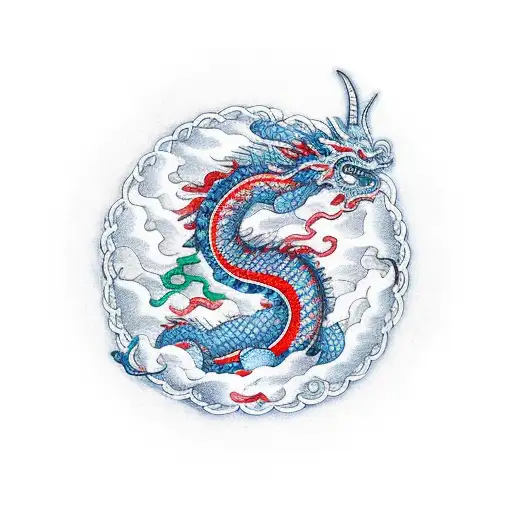 Korean Dragon With Traditional Good Luck Knot