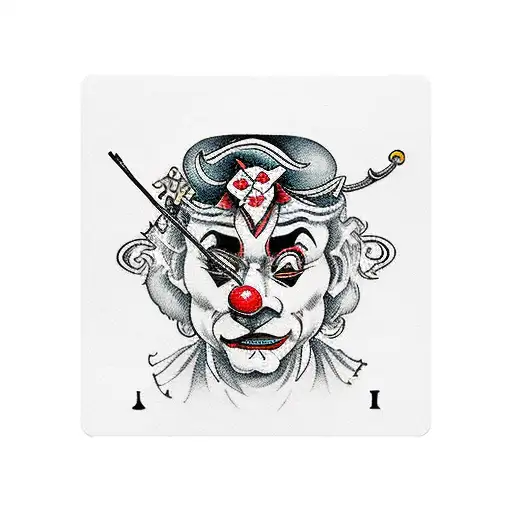 Jester Clown Play Violin Tarot Car