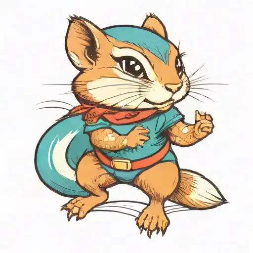 A Female Chipmunk Superhero Wearing Teal