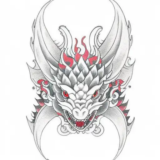 A Bracelet-style Tattoo Including The Number Seven On One Side And A Dragon Oh The Other Side
