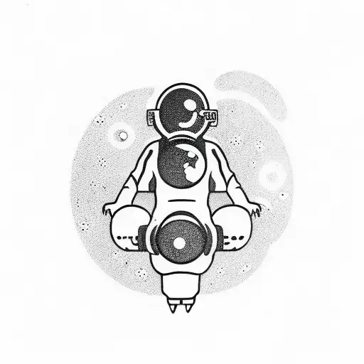Astronaut Universe Galaxy Minimalistic Less Colors