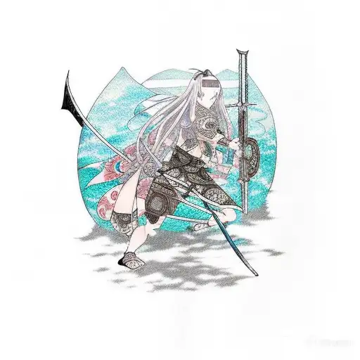 Anime Girl In The Form Of A Celtic Warrior