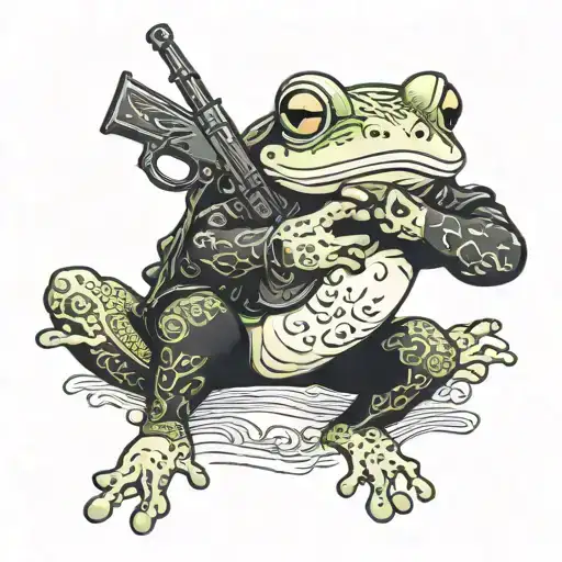Japanese Frog With Gun