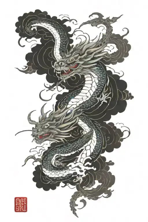 Dragon Flying In The Couds