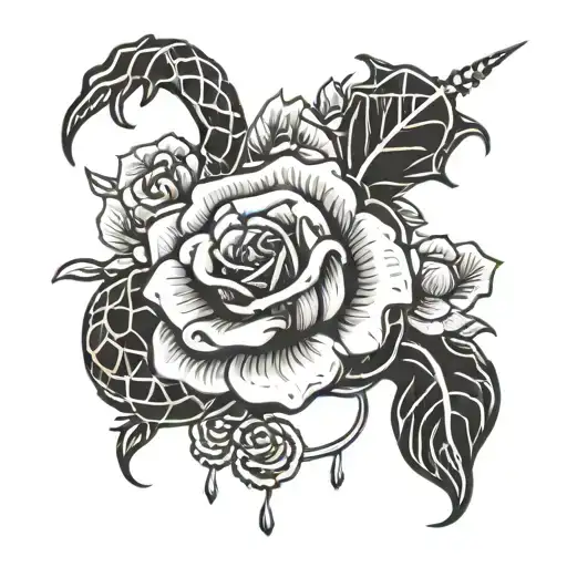 Rose Yarn And Hook And Scorpio Zodiac Sign