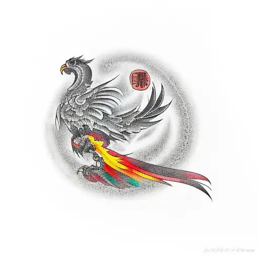 Phoenix Wrapped Around An Empty Circle