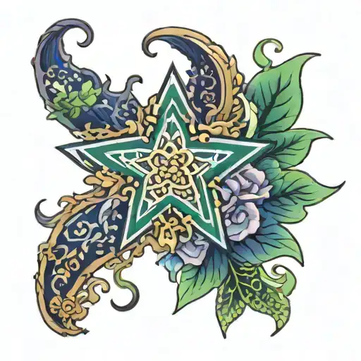 Blue Green Violet Star