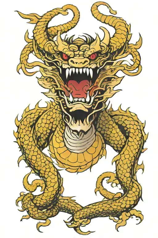 Dragon Face With Horns