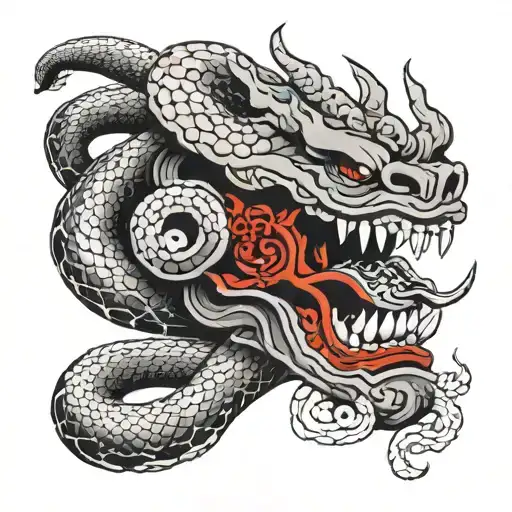 Snake Head With Mask Oni