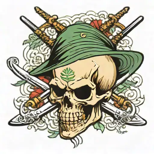 Zoro Skull With Swords Crossed