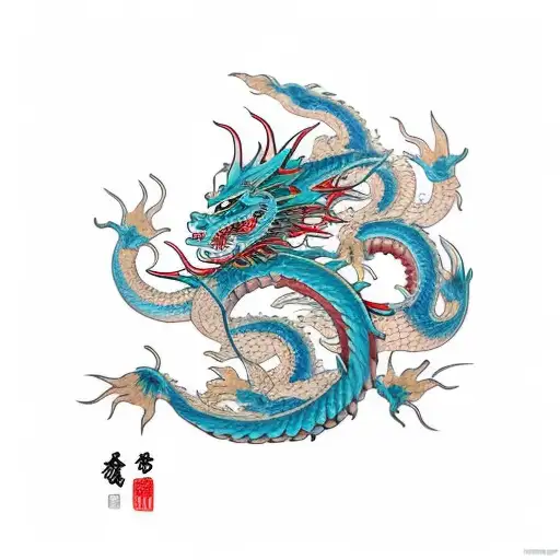 Full Left Arm Rising Dragon With Sakura's Tree
