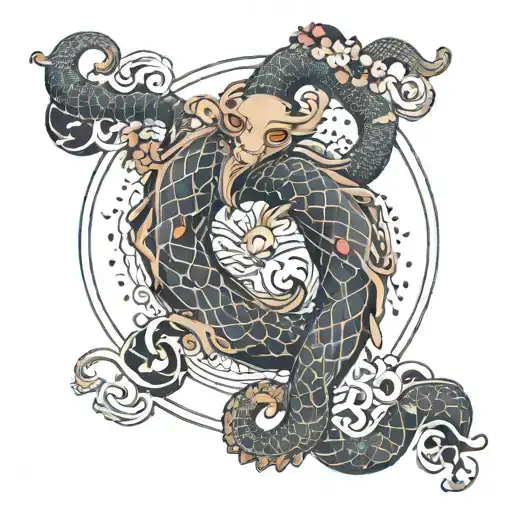 Cancer And Gemini Zodiac Sign Intertwined Symbolizing The Client's Love