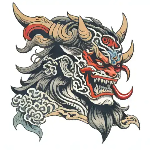 Female Oni Mask Split