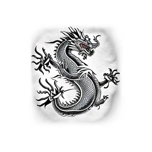 A Chinese Dragon Wrap My Arm From Chest Mascular And Strong Head Look Like Europen Drago