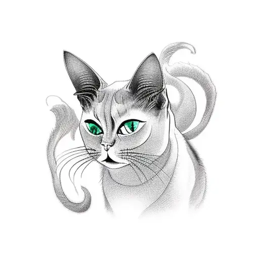 Siamese Cat Wearing Black Ninja Suit