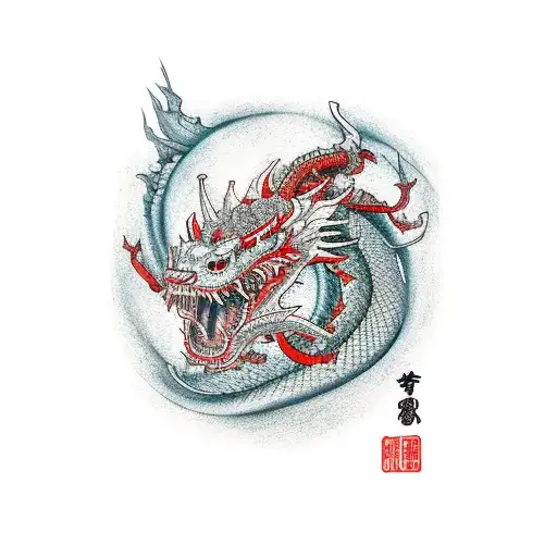 Three Head Dragon With Samurai Yakuza