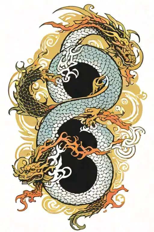 Dragon Flying Ying Yang