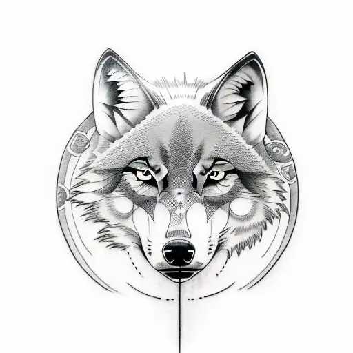 Design A Tattoo Of A Wolf Howling At The Moon With Anime-style Elements