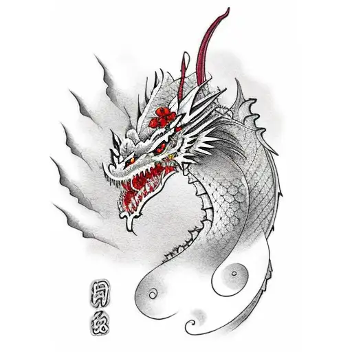 Big Dragon With Cherry Blossom