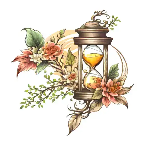 Hourglass With Nature Elements